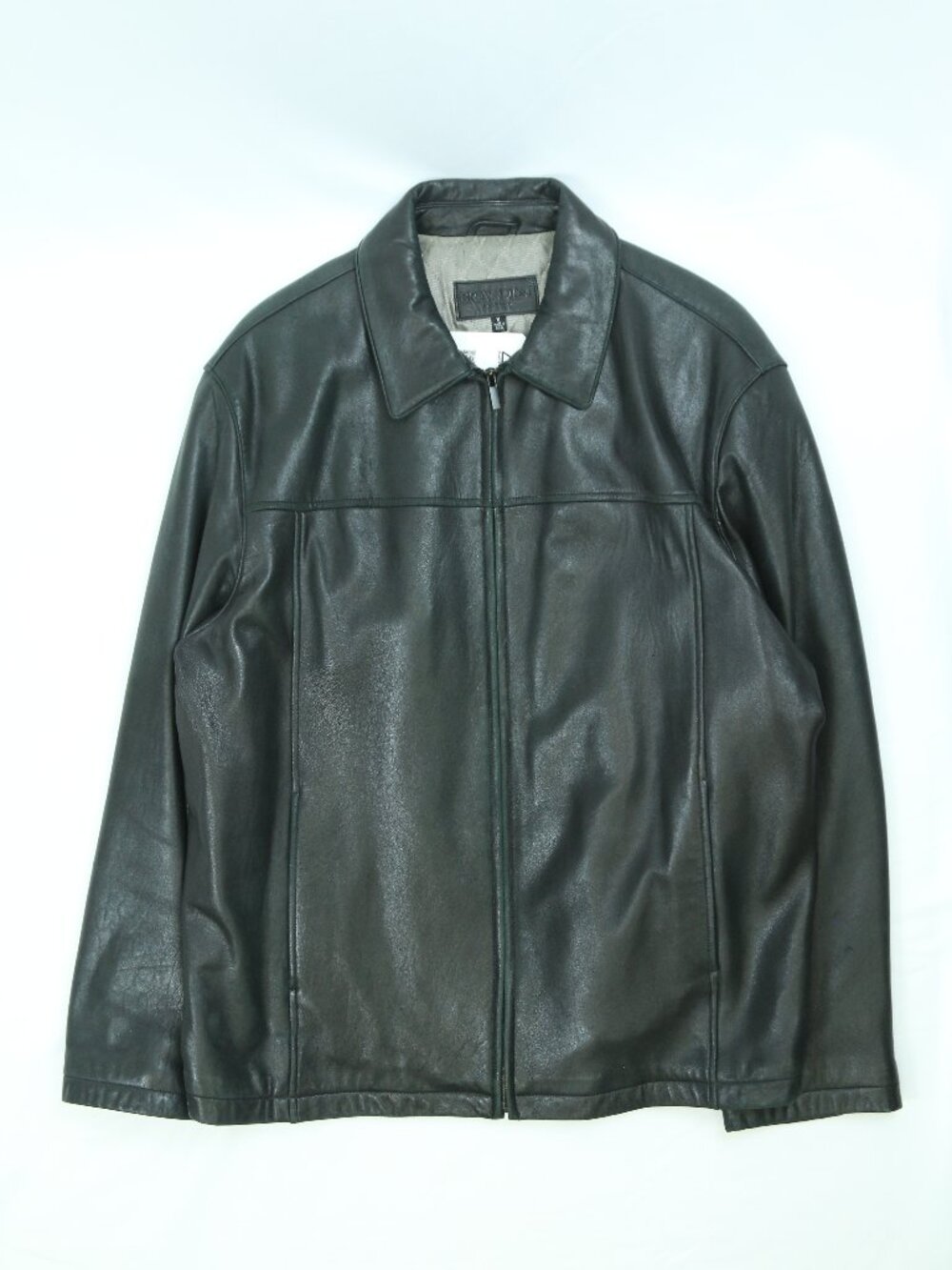 Men's Black Brandini Leather Jacket Size XL